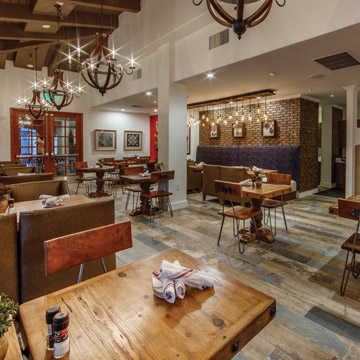 View of the dining area